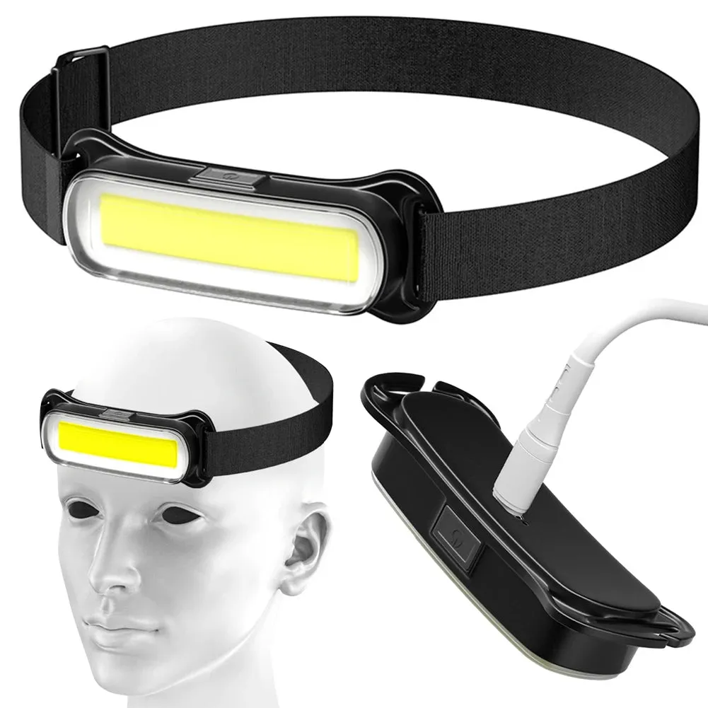 USB Rechargeable Waterproof LED Headlamp with Adjustable Headband