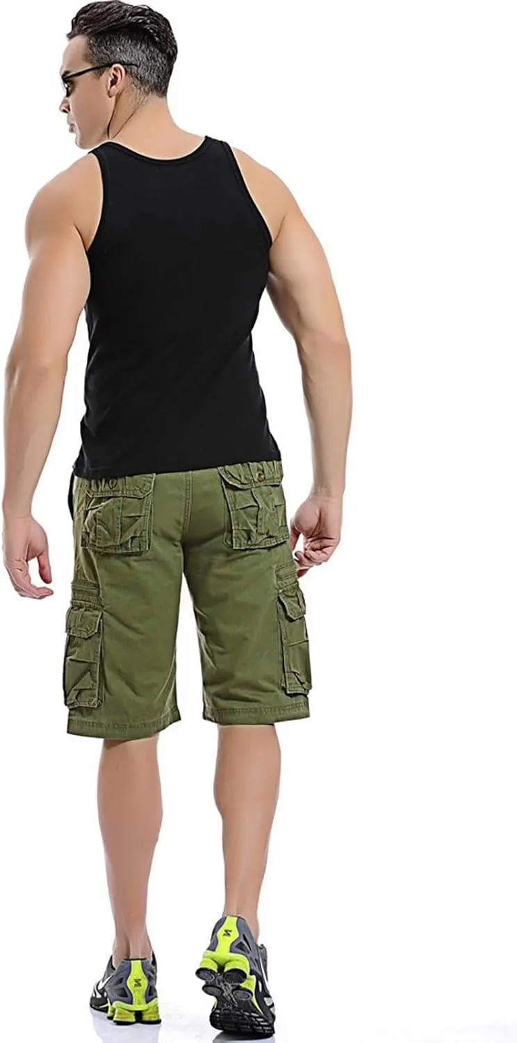utcoco Men's Cargo Short Relaxed Fit Multi-Pocket Cotton Cargo Shorts for Men