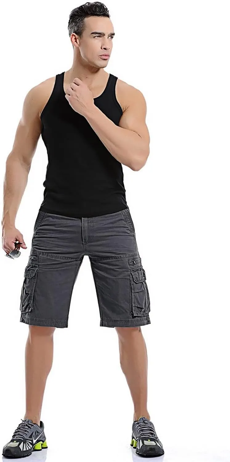 utcoco Men's Cargo Short Relaxed Fit Multi-Pocket Cotton Cargo Shorts for Men