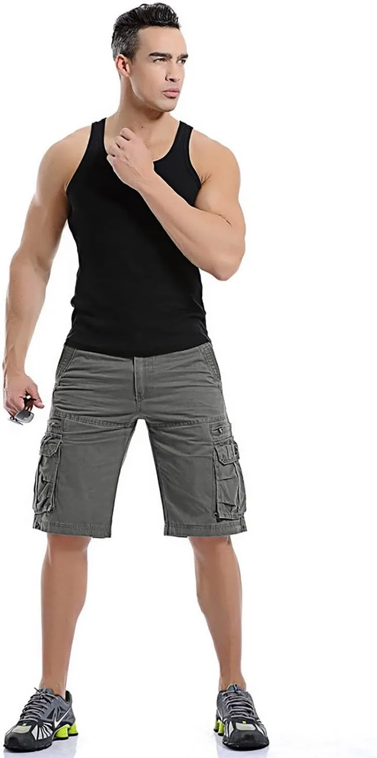 utcoco Men's Cargo Short Relaxed Fit Multi-Pocket Cotton Cargo Shorts for Men