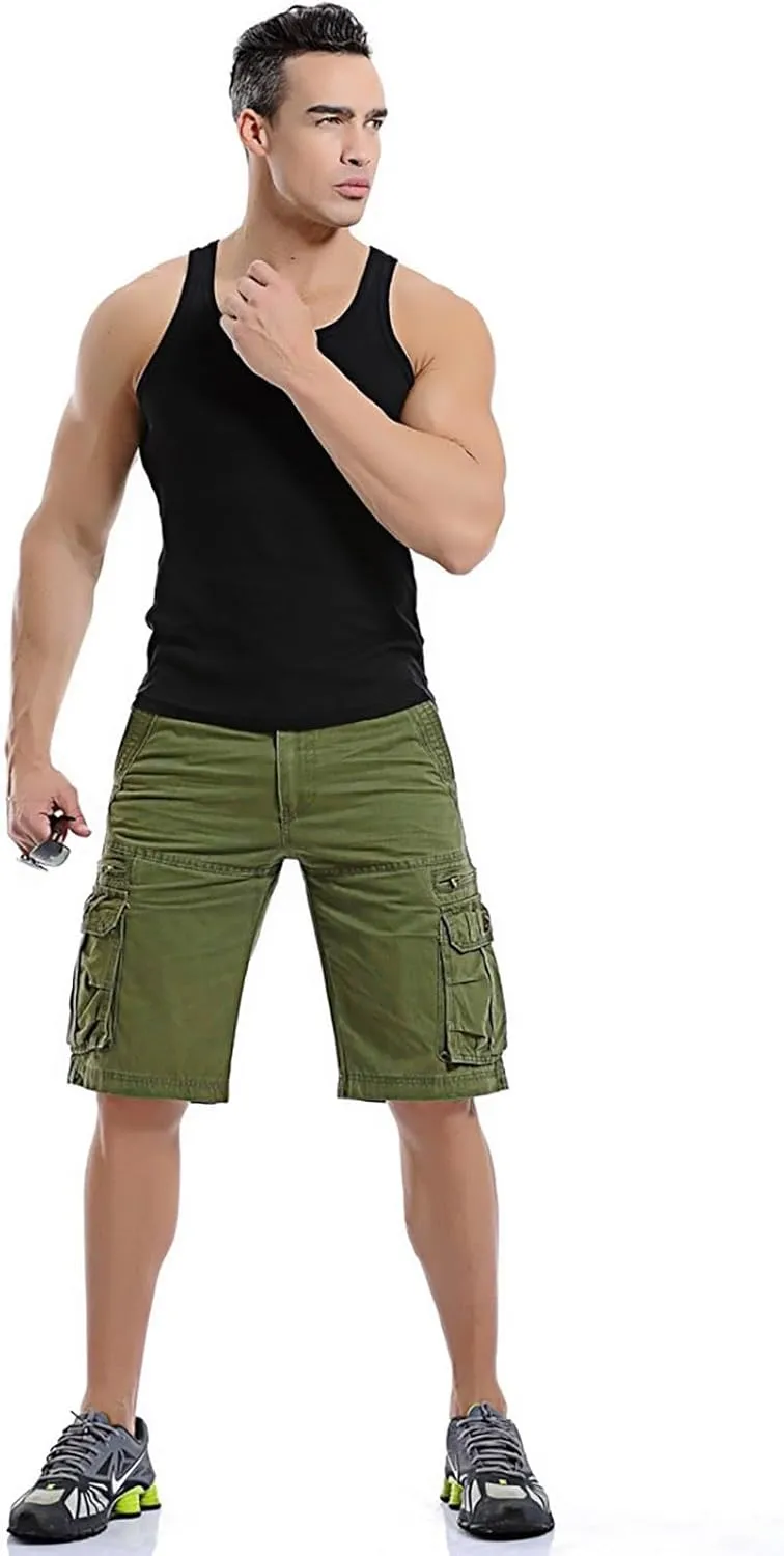 utcoco Men's Cargo Short Relaxed Fit Multi-Pocket Cotton Cargo Shorts for Men