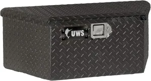 UWS EC20422 34-Inch Gloss Black Heavy-Wall Aluminum Trailer Tongue Tool Box with Low Profile, RigidCore Lid