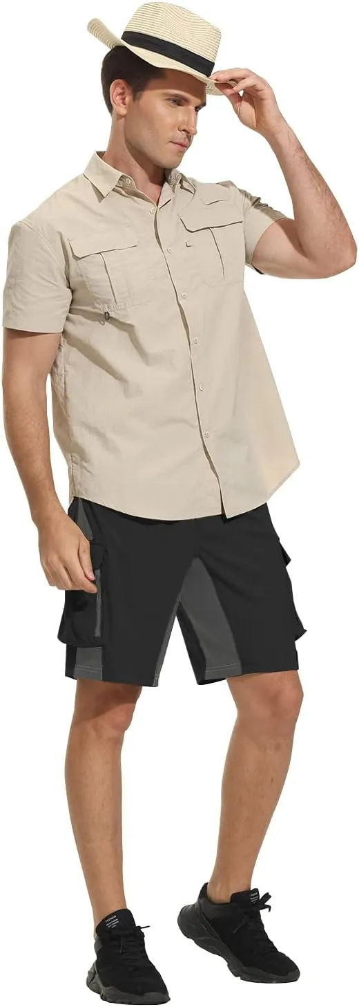 VAYAGER Men's Hiking Cargo Shorts Lightweight Multi Pocket Casual Outdoor Travel Shorts for Fishing Camping