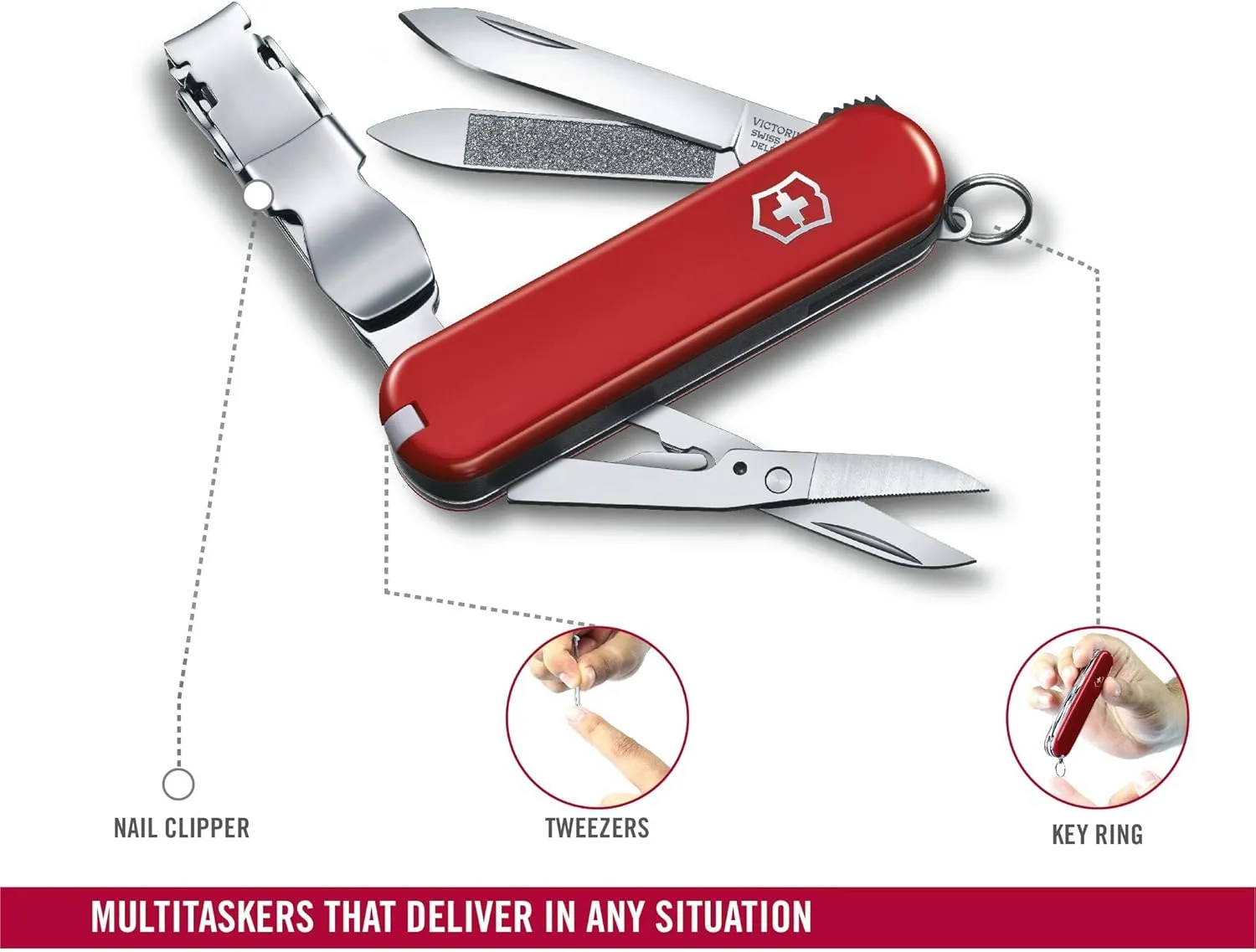 Victorinox 0.6463.T2 Folding Pocket Knife Nail Clip 580