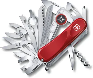 Victorinox Evolution S54 Tool Chest Plus Swiss Army Knife, 32 Functions, Swiss Made Pocket Knife with Large Blade, Screwdriver and Reamer - Red