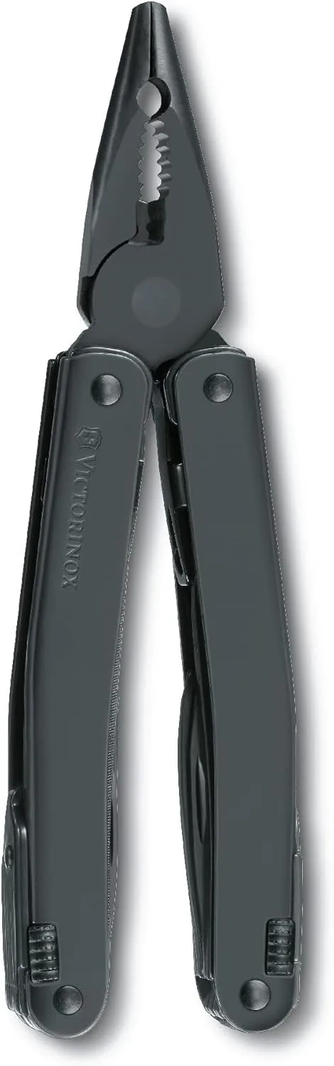Victorinox Spirit XBS with Nylon Belt Pouch Swiss Army Knife, 25 Functions, Swiss Made Multi-Tool with Crate Opener, Chisel and Screwdriver - Spirit X Black Nylon Pouch - Black