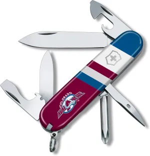 Victorinox Tinker Swiss Army Knife – Compact 12 Function Swiss Made Pocket Knife with Large Blade, Small Blade and Bottle Opener – Colorado Avalanche