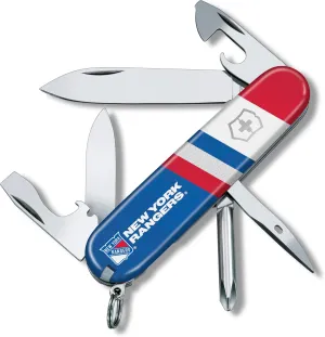 Victorinox Tinker Swiss Army Knife – Compact 12 Function Swiss Made Pocket Knife with Large Blade, Small Blade and Bottle Opener – New York Rangers