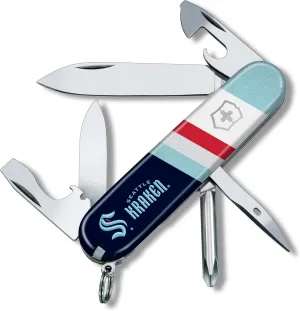 Victorinox Tinker Swiss Army Knife – Compact 12 Function Swiss Made Pocket Knife with Large Blade, Small Blade and Bottle Opener – Seattle Kraken