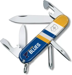 Victorinox Tinker Swiss Army Knife – Compact 12 Function Swiss Made Pocket Knife with Large Blade, Small Blade and Bottle Opener – St. Louis Blues