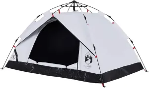 vidaXL Camping Tent Dome 2-Person, Garden Shelter, Portable Canopy for Outdoor Patio Hiking, Foldable Dome Tent, White Blackout Fabric Quick Release