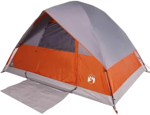 vidaXL Camping Tent Dome 4-Person Orange Waterproof