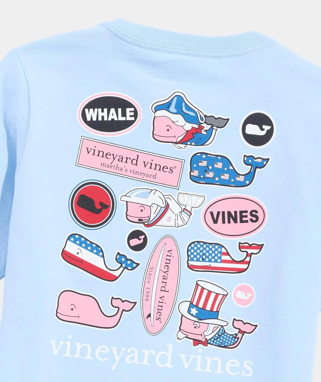 vineyard vines Boys' Multi USA Sticker Short-Sleeve Pocket Tee