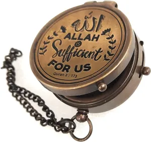 Vintage Brass Compass with Prayer Quote Pocket Compass with Quote Engraved Compass Gift for Men, Women