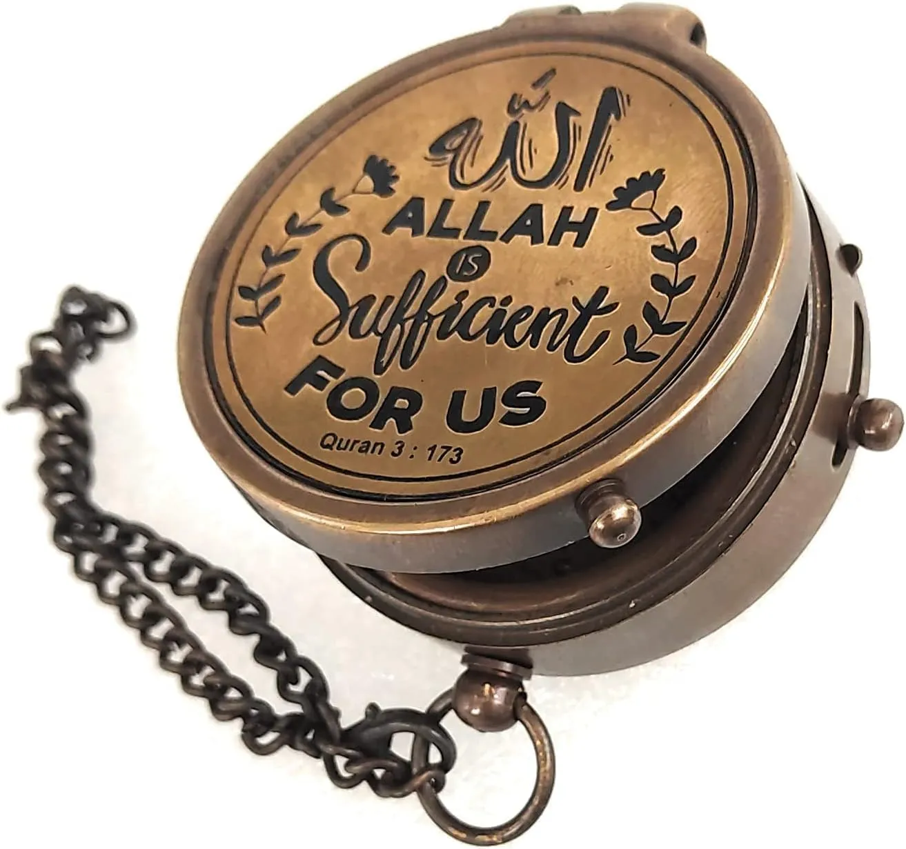 Vintage Brass Compass with Prayer Quote Pocket Compass with Quote Engraved Compass Gift for Men, Women