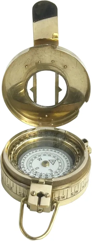 Vintage Brass Large Engineer Compass – Precision Navigation Tool with Antique Design, 12.5 x 8 x 7 cm