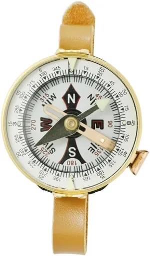 Vintage Brass Watch Compass, Nautical Pocket Backpack Luminous Compass, Camping Hiking Direction Compass, Handmade Birthday Anniversary Graduation Gift Set for Men Dad Sons Decoration