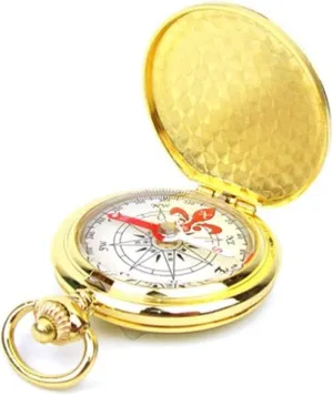 Vintage Pocket Watch Flip Compass, Luminous Navigation Compass Keychain for Outdoor Hiking & Car Use