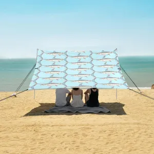 Vintage Style Cute Swordfish Beach Camping Tent Sun Shelter for Whole Family, Beach Shade Canopy with UPF50  UV Protection,Easy Set Up and Carry,Outdoor Shade for Trips, Fishing, Backyard Fun P