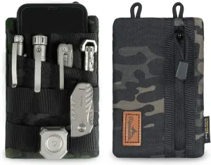VIPERADE VE4 Tool Pouch, Nylon Pocket Organizer with 2 Pockets and 4 Small Tool Storage EDC Gears, Best Gift to Keep Organized, Hold Your Flashlight/Pocket Knife, Tactical Pen, Notebook
