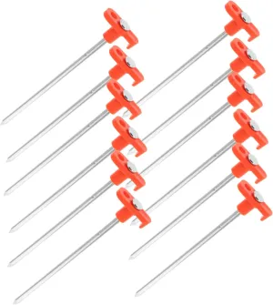 Wakauto 20Pcs Heavy Duty Glow Tent Stakes Durable Metal Pegs for Camping and Hiking Night Visibility Design for Tents and Tarps Weather Resistant Ground Anchors