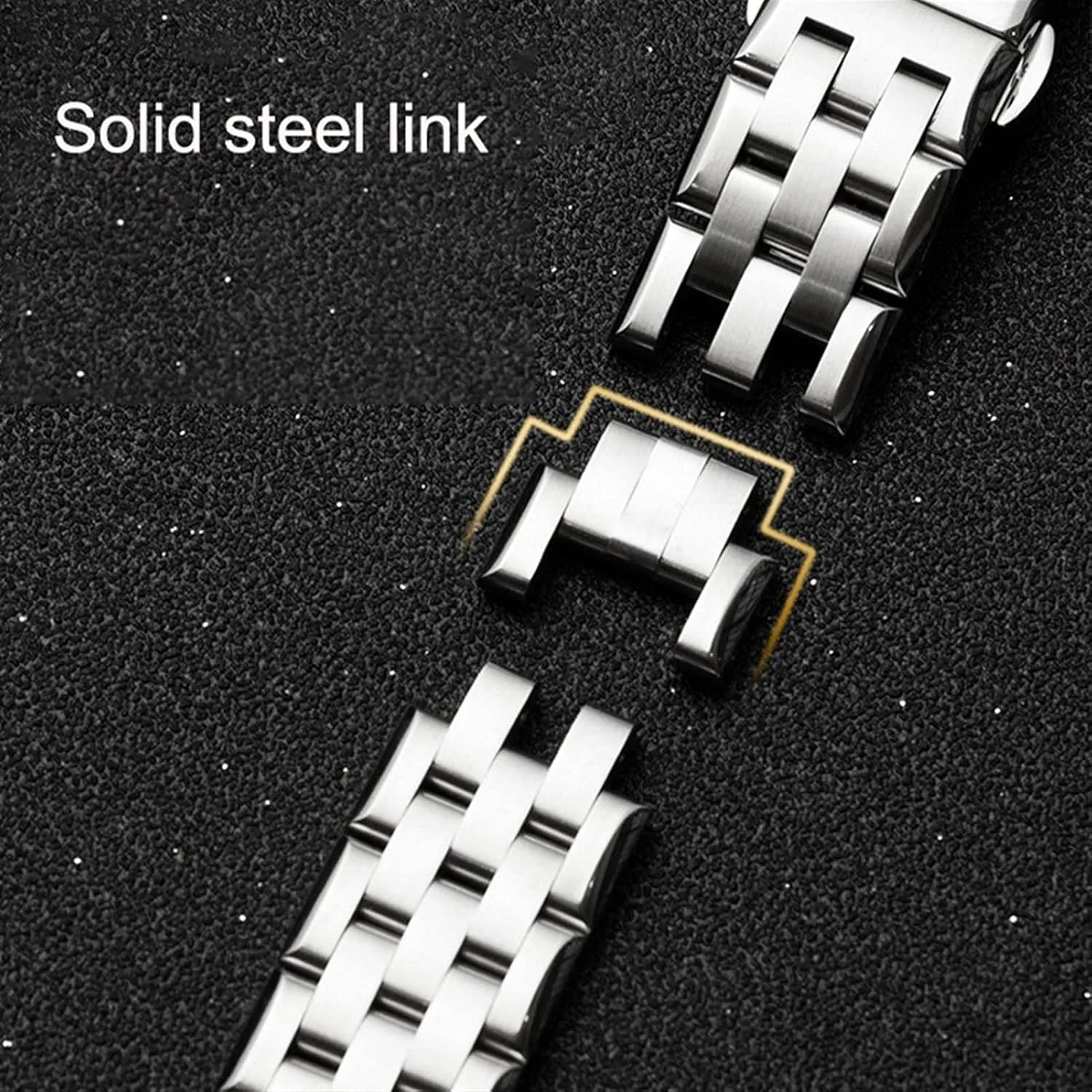 Watch Strap 18MM 20MM 22MM Wide Stainless Steel Strap Flat Interface Butterfly Buckle Strap Watch Accessories