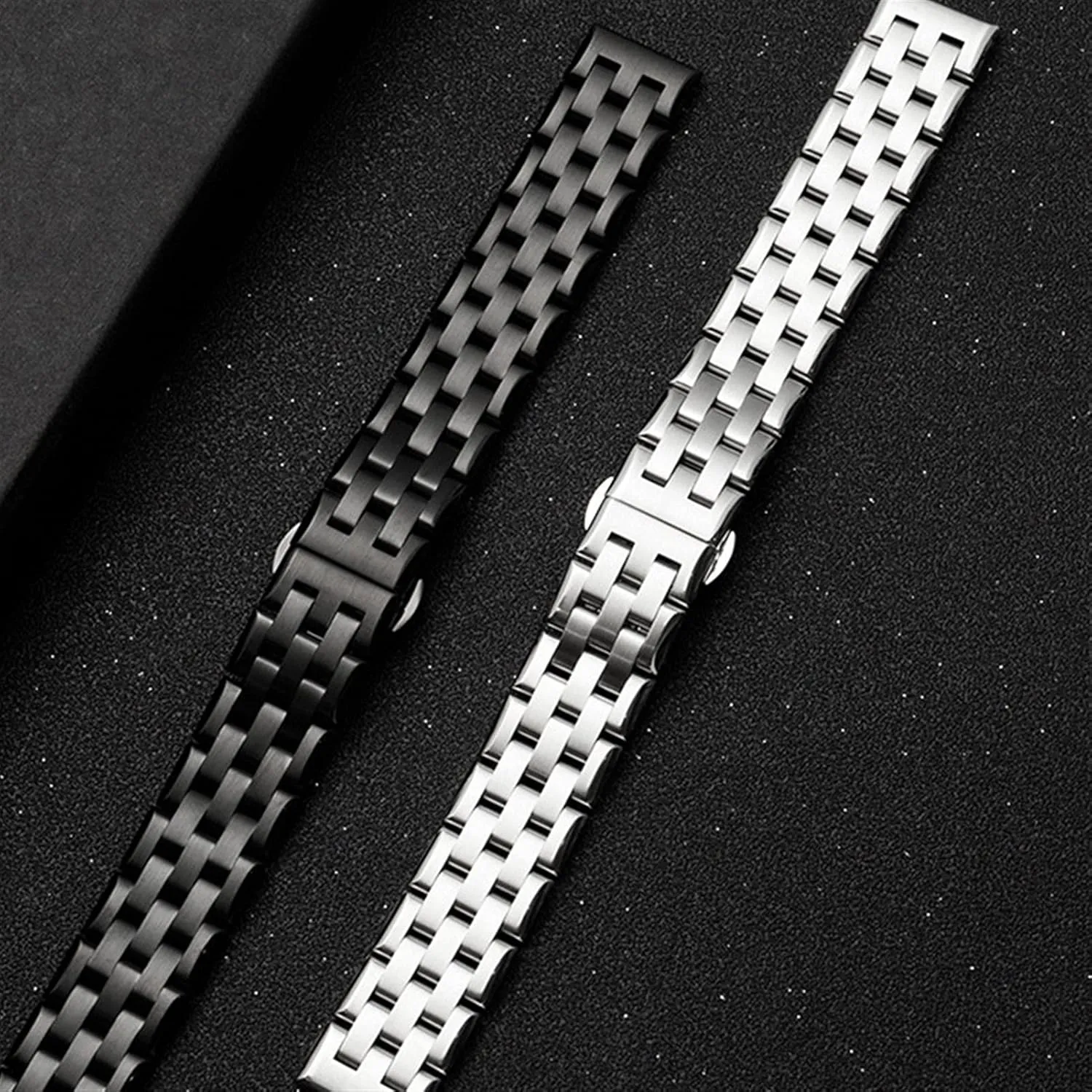 Watch Strap 18MM 20MM 22MM Wide Stainless Steel Strap Flat Interface Butterfly Buckle Strap Watch Accessories