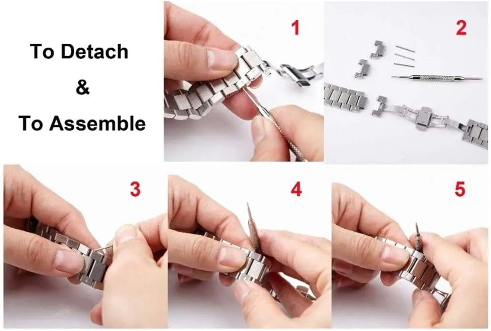 watch strap universal stainless steel watchband 18mm 20mm 22mm 24mm replacement watch band safety buckle strap black gold silver