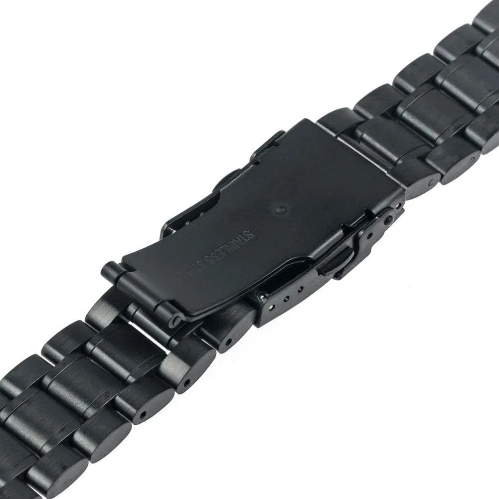 watch strap universal stainless steel watchband 18mm 20mm 22mm 24mm replacement watch band safety buckle strap black gold silver