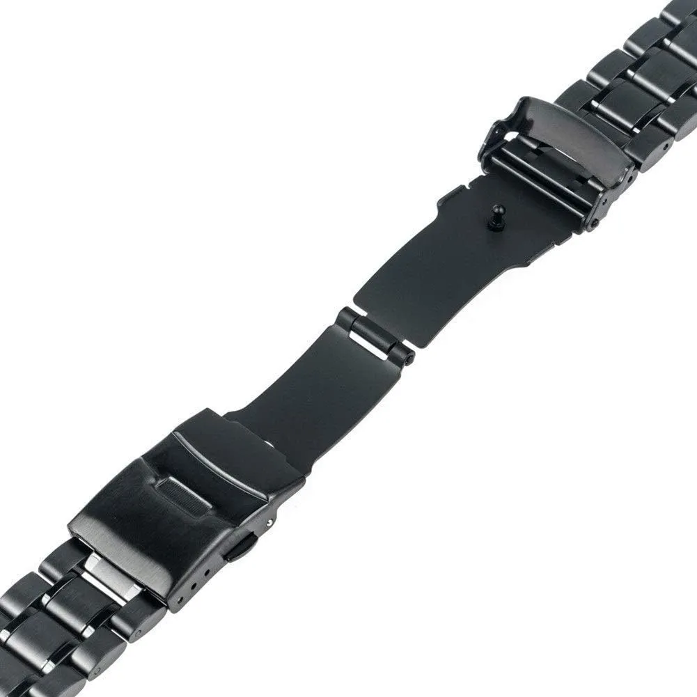 watch strap universal stainless steel watchband 18mm 20mm 22mm 24mm replacement watch band safety buckle strap black gold silver