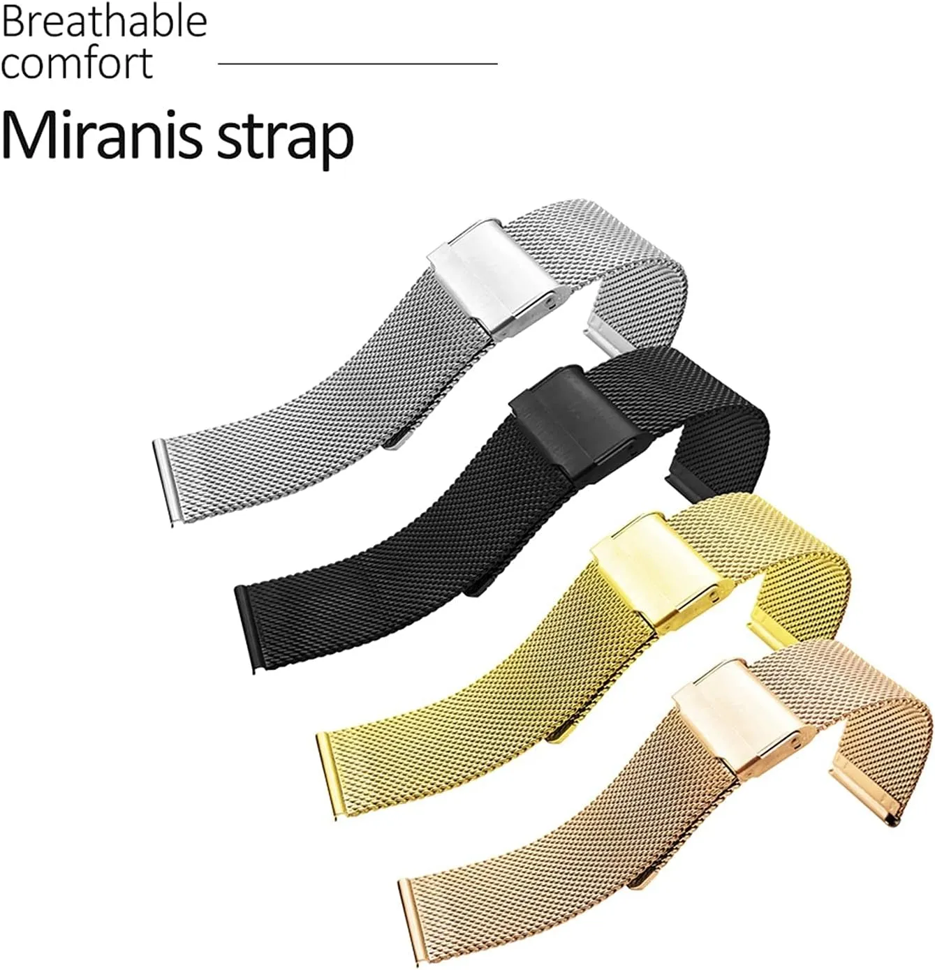 Watchband stainless steel strap bracelet universal 16/18/20/22 mm replacement strap