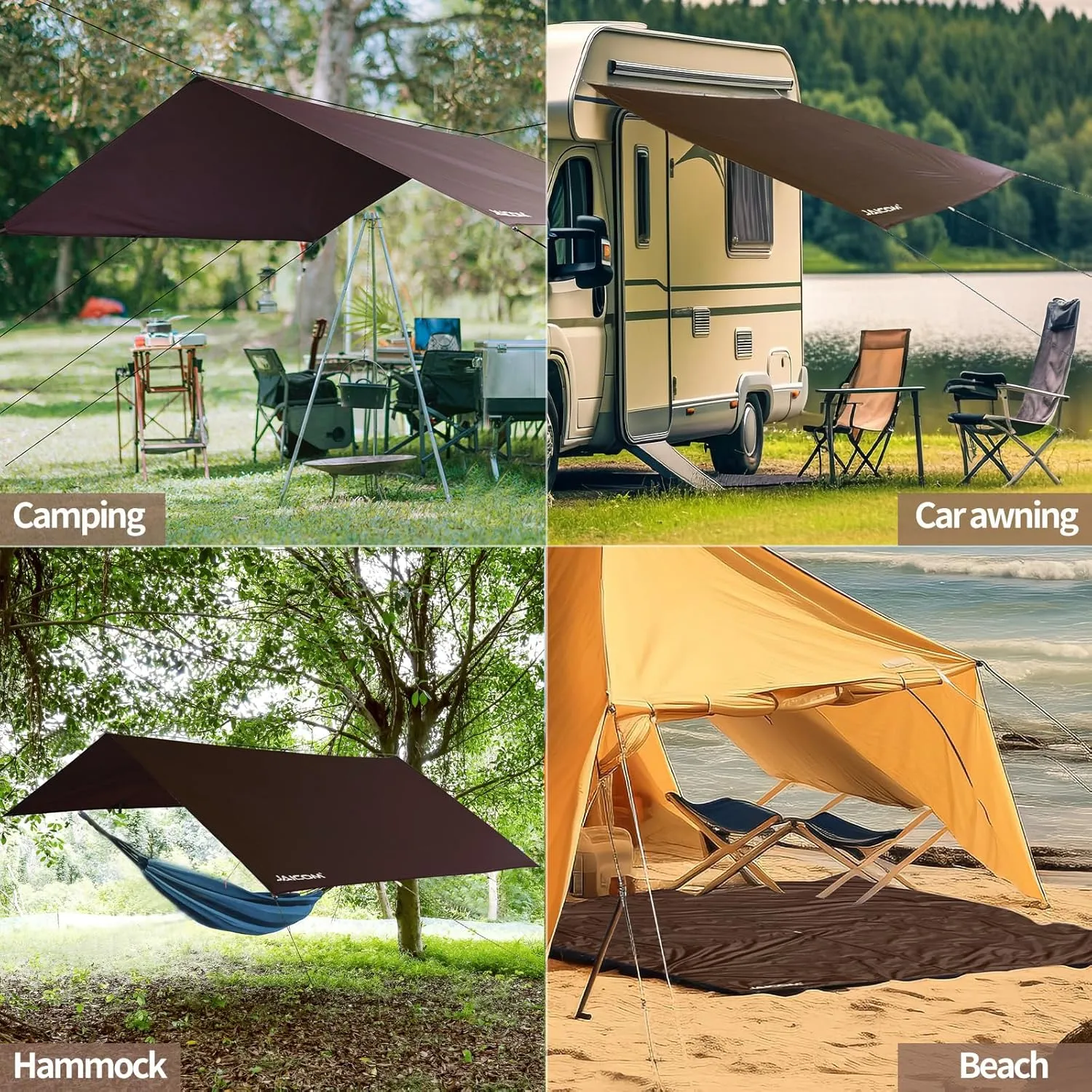 Waterproof Camping Tarp - 10X16.4ft Hammock Rain Fly, Ultralight & Portable & UV Protection Backpacking Tarp, Multifunctional for Outdoor Adventure, Hiking, Tent, Hammock