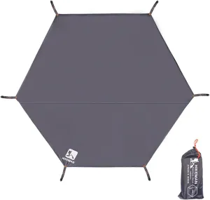 Waterproof Camping Tarp Thicken Picnic Mat Durable Beach Pad Hexagonal Tent Mat Multifunctional Tent Footprint Sun Canopy Ground Sheet for Hiking Traveling Backpacking NTBL