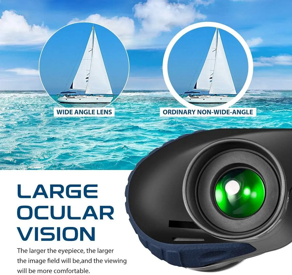 Waterproof Fogproof Military Marine Binoculars,Hooway 7x50 Binoculars with w/Internal Rangefinder & Compass for Navigation,Boating,Bird Watching(Blue)