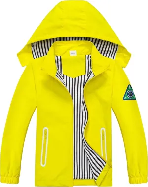 Waterproof Hooded Jacket for Boys Girls,Kids Raincoats Outdoor Windbreaker Dinosaur Rain Jacket
