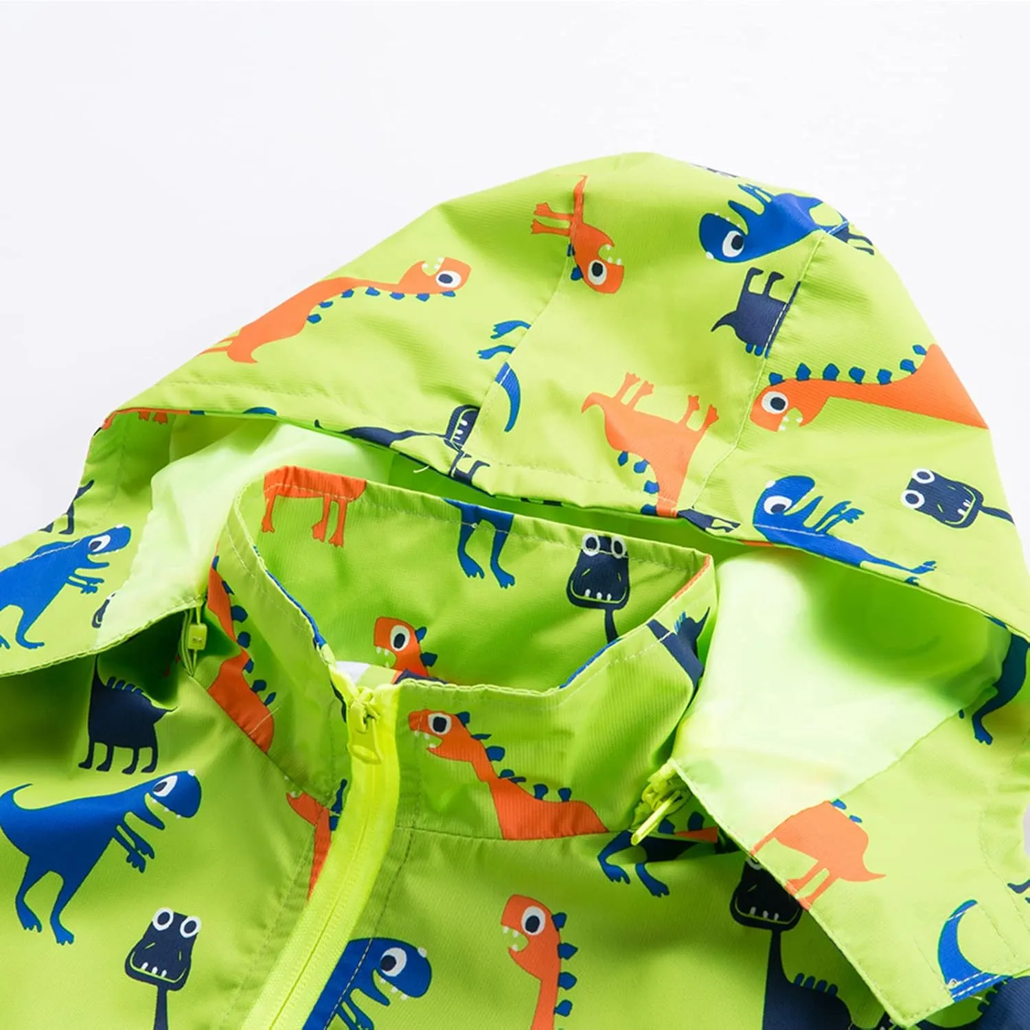 Waterproof Hooded Jacket for Boys Girls,Kids Raincoats Outdoor Windbreaker Dinosaur Rain Jacket