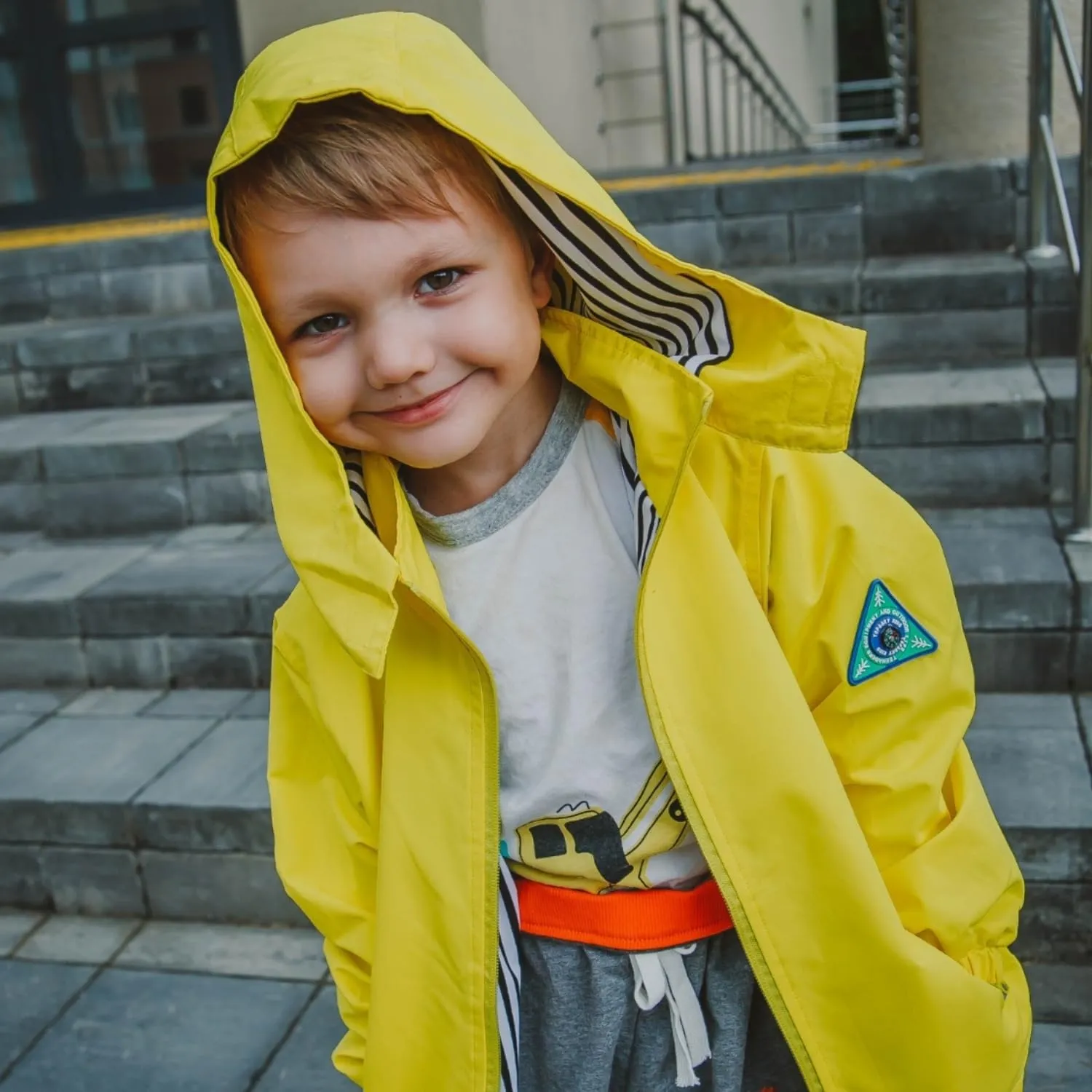 Waterproof Hooded Jacket for Boys Girls,Kids Raincoats Outdoor Windbreaker Dinosaur Rain Jacket