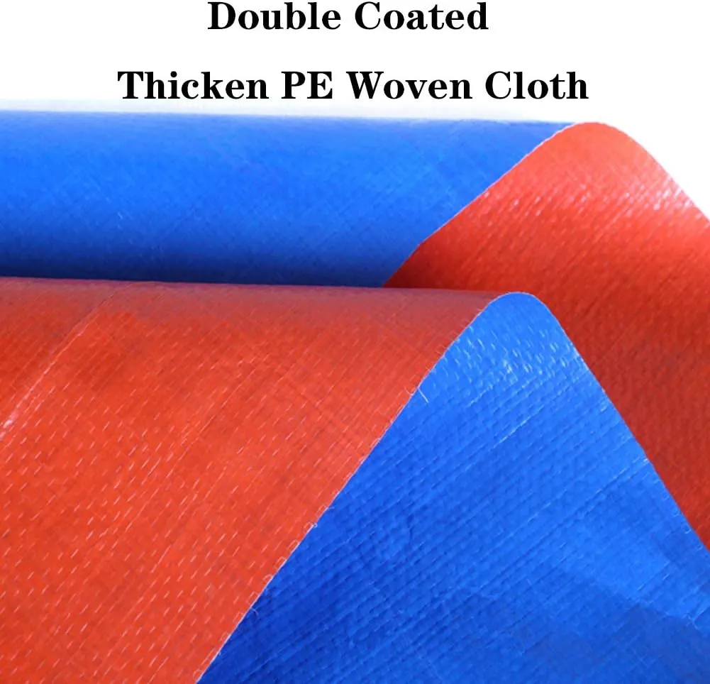 Waterproof Lightweight Tarpaulin Cover Ground Sheet Cover Heavy Duty Tarp Camping Sheet with Eyelets, for Canopy Tent Garden Pool Truck,Blue,1x2m (Blue 1x2m)