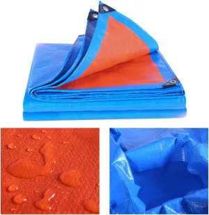 Waterproof Lightweight Tarpaulin Cover Ground Sheet Cover Heavy Duty Tarp Camping Sheet with Eyelets, for Canopy Tent Garden Pool Truck,Blue,1x2m (Blue 1x2m)
