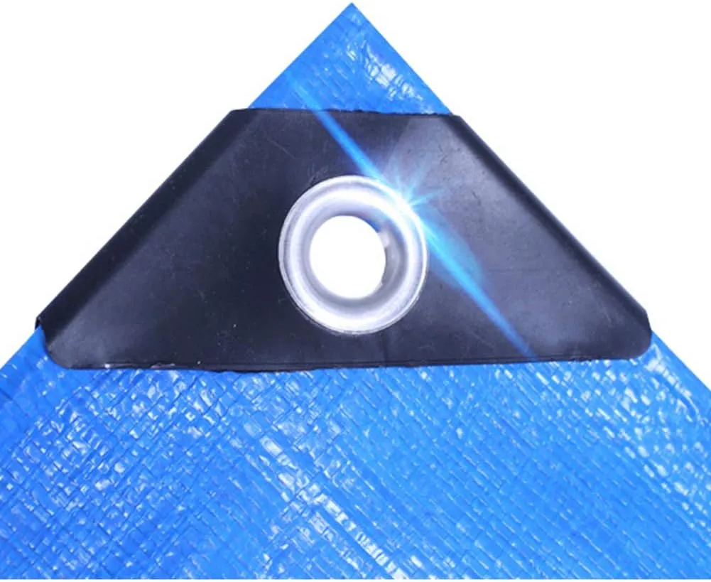 Waterproof Lightweight Tarpaulin Cover Ground Sheet Cover Heavy Duty Tarp Camping Sheet with Eyelets, for Canopy Tent Garden Pool Truck,Blue,1x2m (Blue 1x2m)