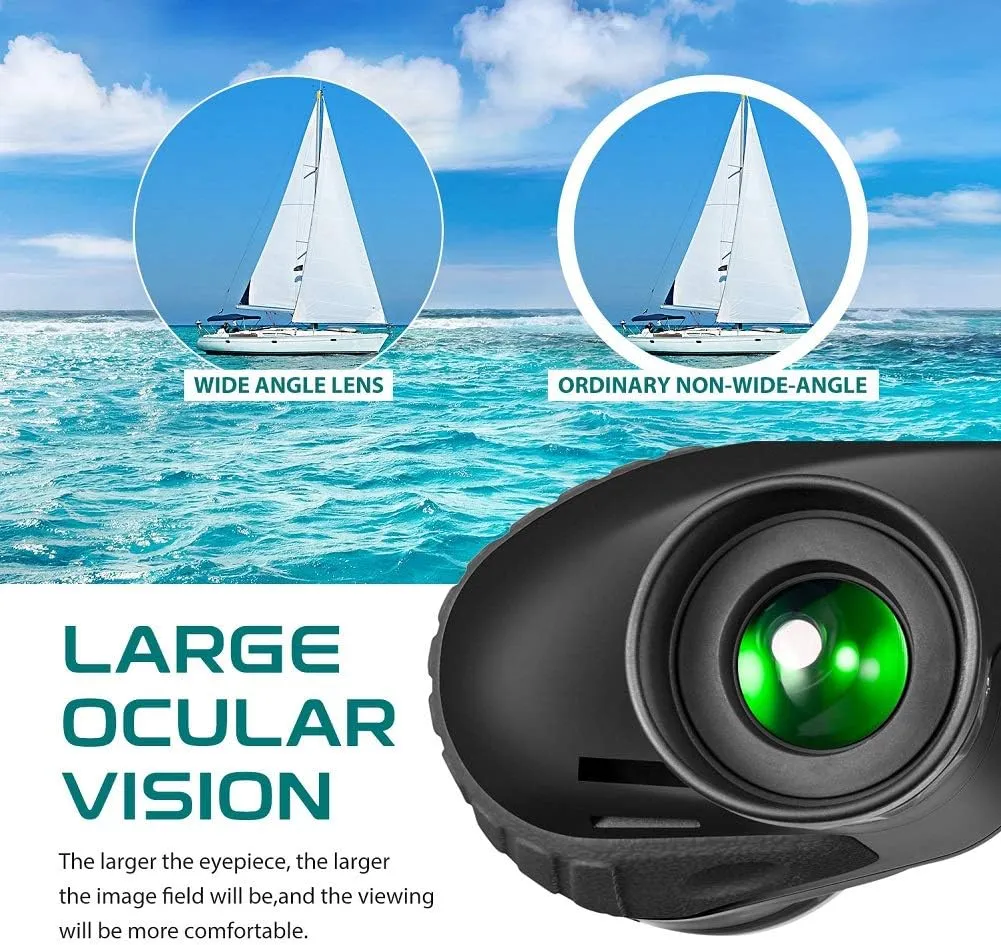 Waterproof Military 7x50 Marine Binoculars,Hooway Binoculars with w/Internal Rangefinder & Compass for Navigation,Boating(Black)
