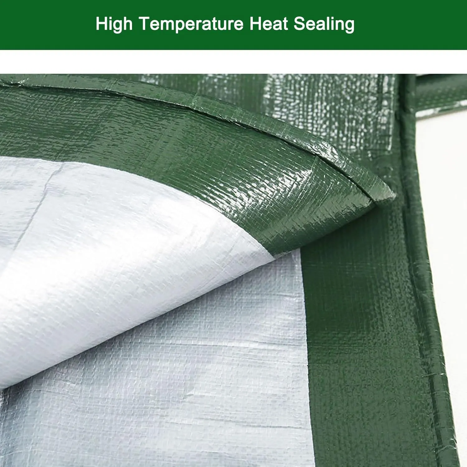 Waterproof Tarp 29.53x36.09ft, Heavy Duty PE Reversible Coated, 0.2mm Thick Tarpaulin with Grommets, UV Resistant, Green/Silver Tarp, for Canopy Tent, Boat, RV or Pool Cover