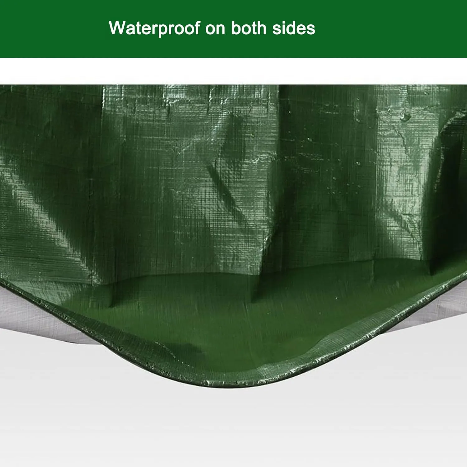 Waterproof Tarp 29.53x36.09ft, Heavy Duty PE Reversible Coated, 0.2mm Thick Tarpaulin with Grommets, UV Resistant, Green/Silver Tarp, for Canopy Tent, Boat, RV or Pool Cover