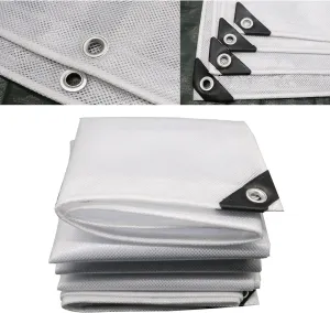 Waterproof Tarp Tent Cover Plastic Tarp for Under Tent Multi Purpose Protective Cover Durable Waterproof Weather Proof Rip and Tear Resistant 2.46ft x 6.56ft White