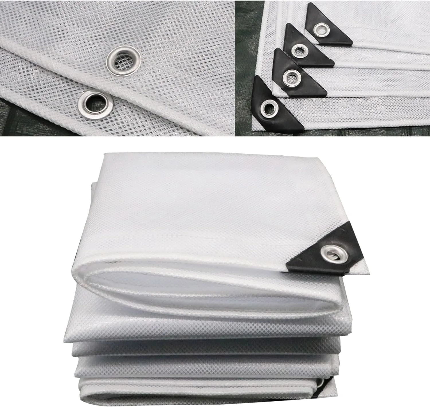 Waterproof Tarp Tent Cover Plastic Tarp for Under Tent Multi Purpose Protective Cover Durable Waterproof Weather Proof Rip and Tear Resistant 2.46ft x 6.56ft White