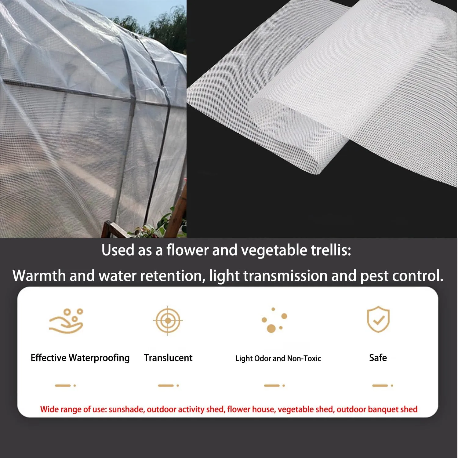 Waterproof Tarp Tent Cover Plastic Tarp for Under Tent Multi Purpose Protective Cover Durable Waterproof Weather Proof Rip and Tear Resistant 2.46ft x 6.56ft White