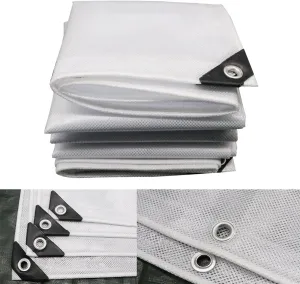 Waterproof Tarp Tent Cover Tarp for Under Tent Multi Purpose Protective Cover Durable Waterproof Weather Proof Rip and Tear Resistant 6.56ft x 6.56ft White