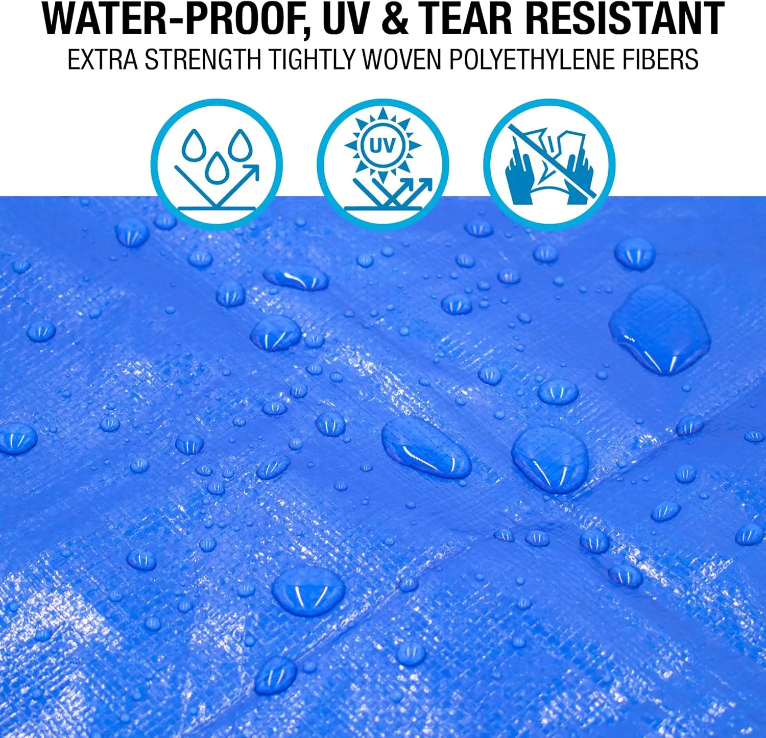 Waterproof Tarps 10x18 - Multi Purpose 5 MIL Tarp - High Durability 10x18 Tarp - Construction, Rain Shelter, Outdoor Cover and Camping Use