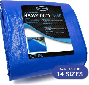 Waterproof Tarps 10x18 - Multi Purpose 5 MIL Tarp - High Durability 10x18 Tarp - Construction, Rain Shelter, Outdoor Cover and Camping Use
