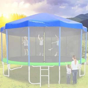 Waterproof Trampoline Cover Tent, 6ft-16ft Round Canopy, Sun-Proof PVC, Easy to Fold, Durable Outdoor Protection for Trampolines (Trampoline Not Included)